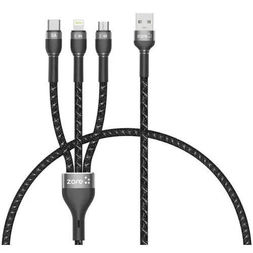 ​Zore Shira Serisi 3 in 1 USB Kablo 30cm